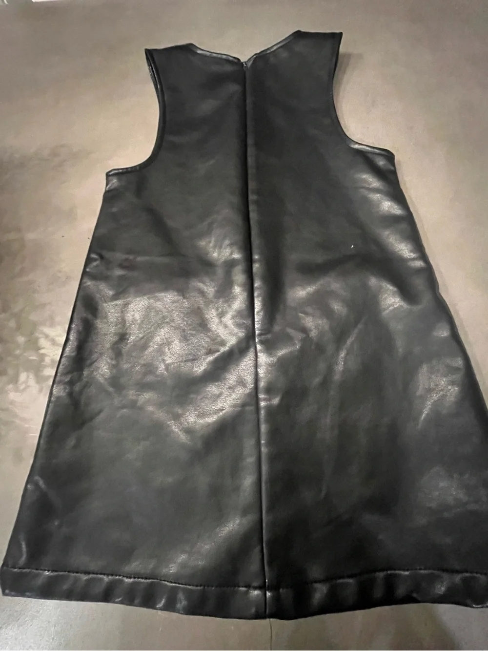 Girls Size 6 Rachel Zoe Black Faux Leather Sleeveless Shift Dress - Picture 4 of 4